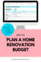 Home Renovation Budget Spreadsheet Template