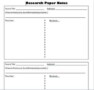 Research Note Cards Template