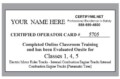 Forklift Operator Certification Card Template