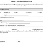 Credit Card On File Authorization Form Template